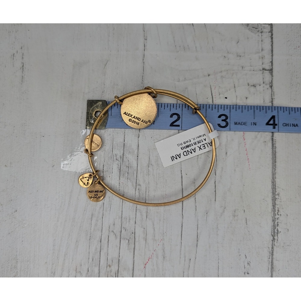 Alex and Ani Miami Skyline Charm Bangle Rafaelian Gold tone Bracelet A12EB108RG - Picture 3 of 4